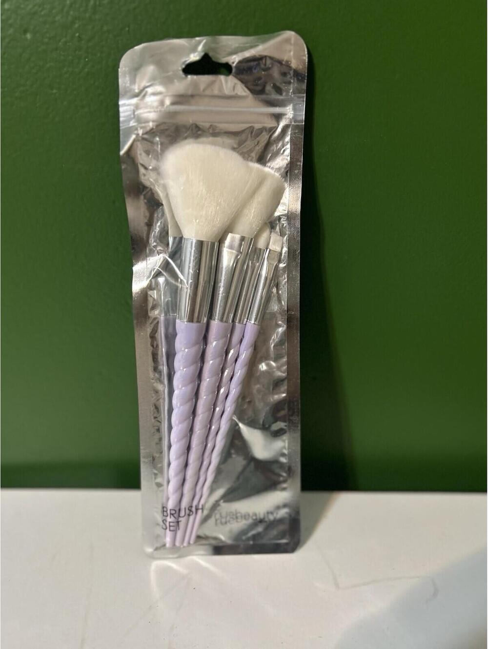 ruebeauty by rue21 Makeup Brush Set 4-Piece Unicorn Twist Lavender NEW Sealed